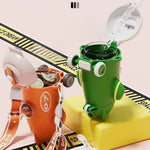 Load image into Gallery viewer, Airplane-Shaped Water Bottle For Kids With Strap And Straw - 500Ml