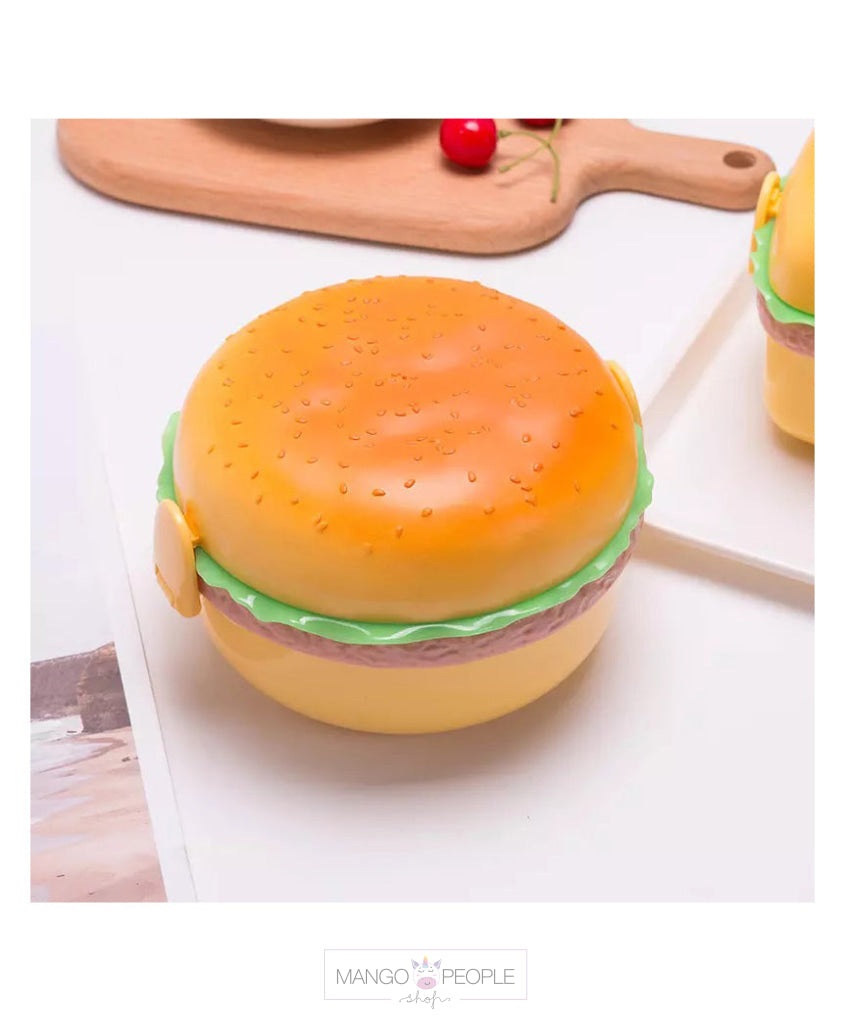 Unique Burger Shape Lunch Box - Yellow Tiffin