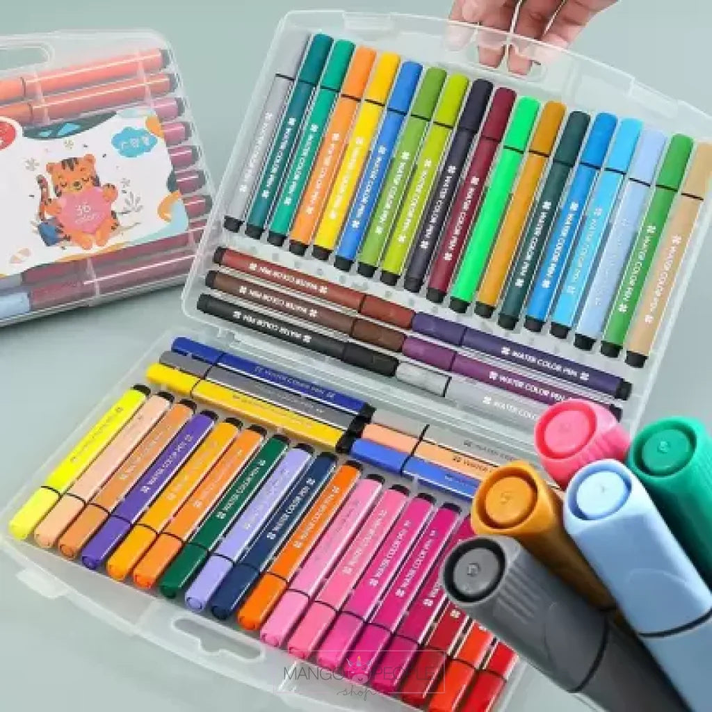 Washable Watercolor Pens Set - 48 Shades Markers And Highlighters