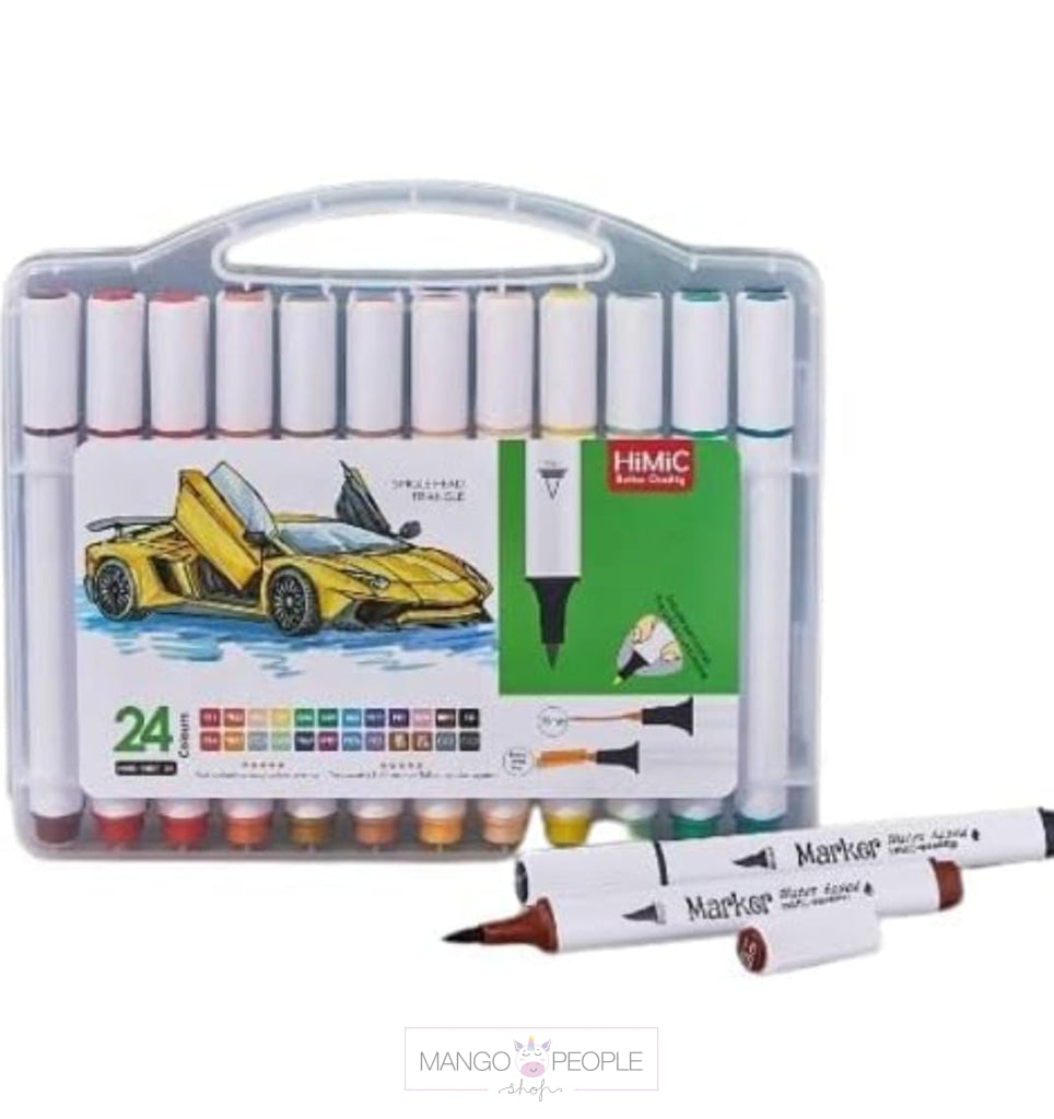 Washable Watercolor Pens Set - 24 Shades Markers And Highlighters