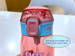 Load image into Gallery viewer, Water Bottle With Sipper Antileak Pop Button Lid - 630 Ml Cute Design Bottles