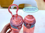 Load image into Gallery viewer, Water Bottle With Sipper Antileak Pop Button Lid - 630 Ml Cute Design Bottles