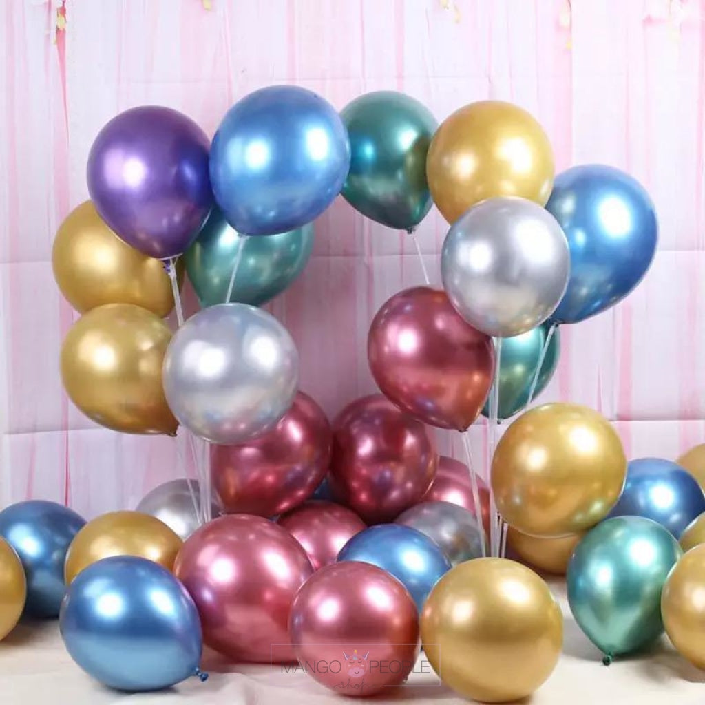 Chrome Metallic Latex Balloons- Set Of 50 Party Supplies Mango People Local Mixed 