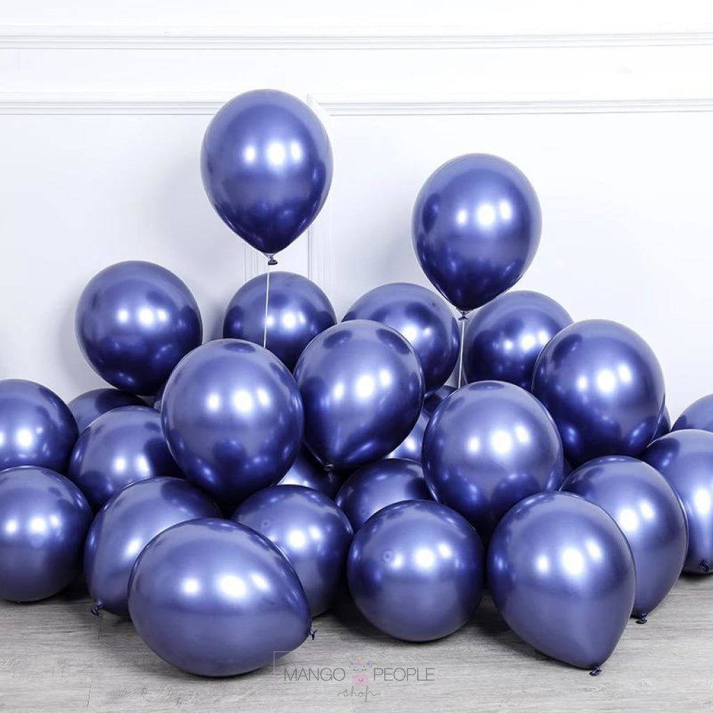 Chrome Metallic Latex Balloons- Set Of 50 Party Supplies Mango People Local 