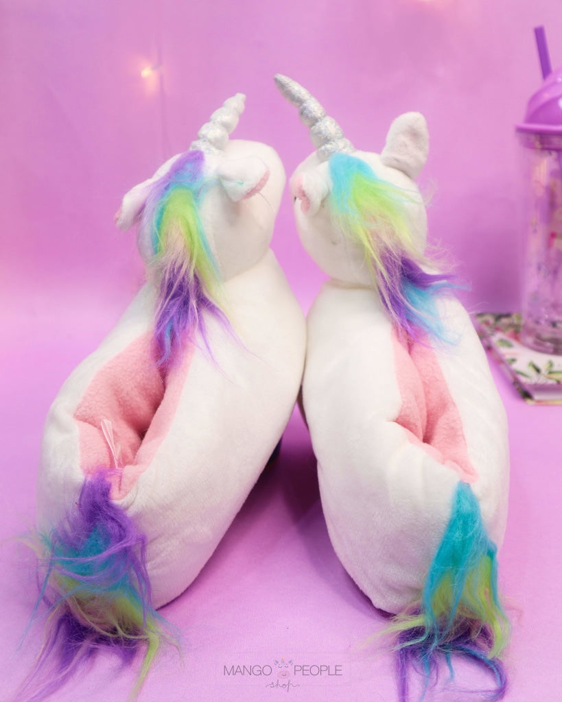  Close Up Unicorn Plush Slippers (one Pair) : Clothing, Shoes &  Jewelry