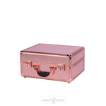 Load image into Gallery viewer, Mini Makeup Train Case with Lights - Pink Professional Makeup Trolley Queens Vanity