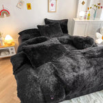 Load image into Gallery viewer, Soft Black Faux Fur Bedding Set Beds & Accessories Mango People Factory