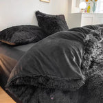 Load image into Gallery viewer, Soft Black Faux Fur Bedding Set Beds & Accessories Mango People Factory