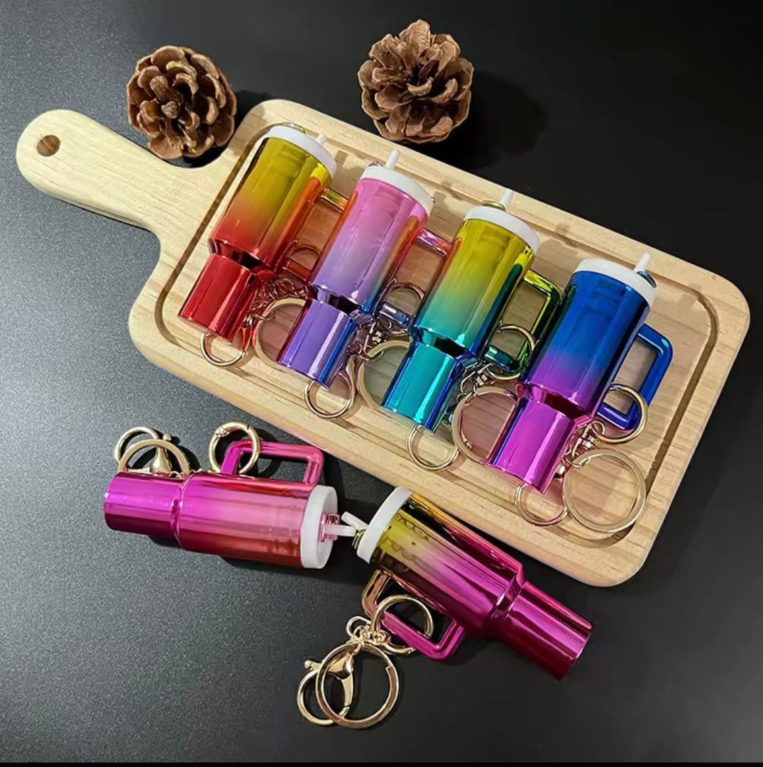 Rainbow Shine Tumbler Keychain