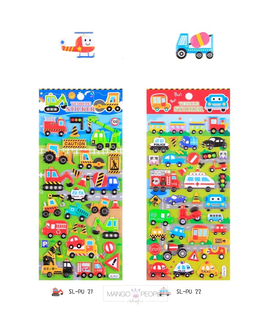 3D Cartoon Puffy Stickers For Kids