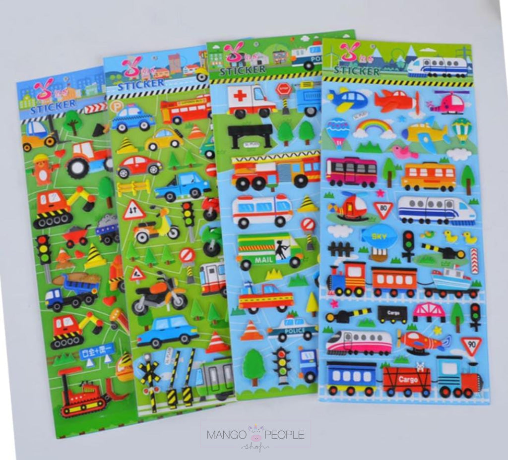 3D Puffy Cartoon Stickers For Kids Stationery