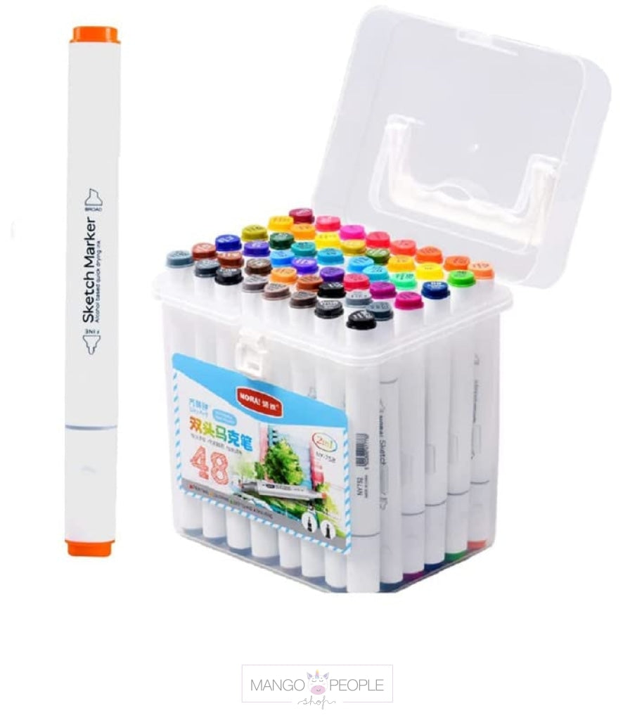 Dual Tip Twin Head Marker Pen Set For Kids & Adults Sketching Markers And Highlighters
