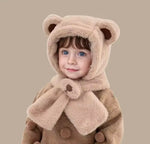 Load image into Gallery viewer, Fluffy Bunny Ear Cap with Scarf