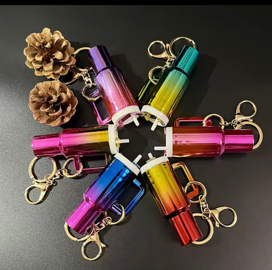 Rainbow Shine Tumbler Keychain