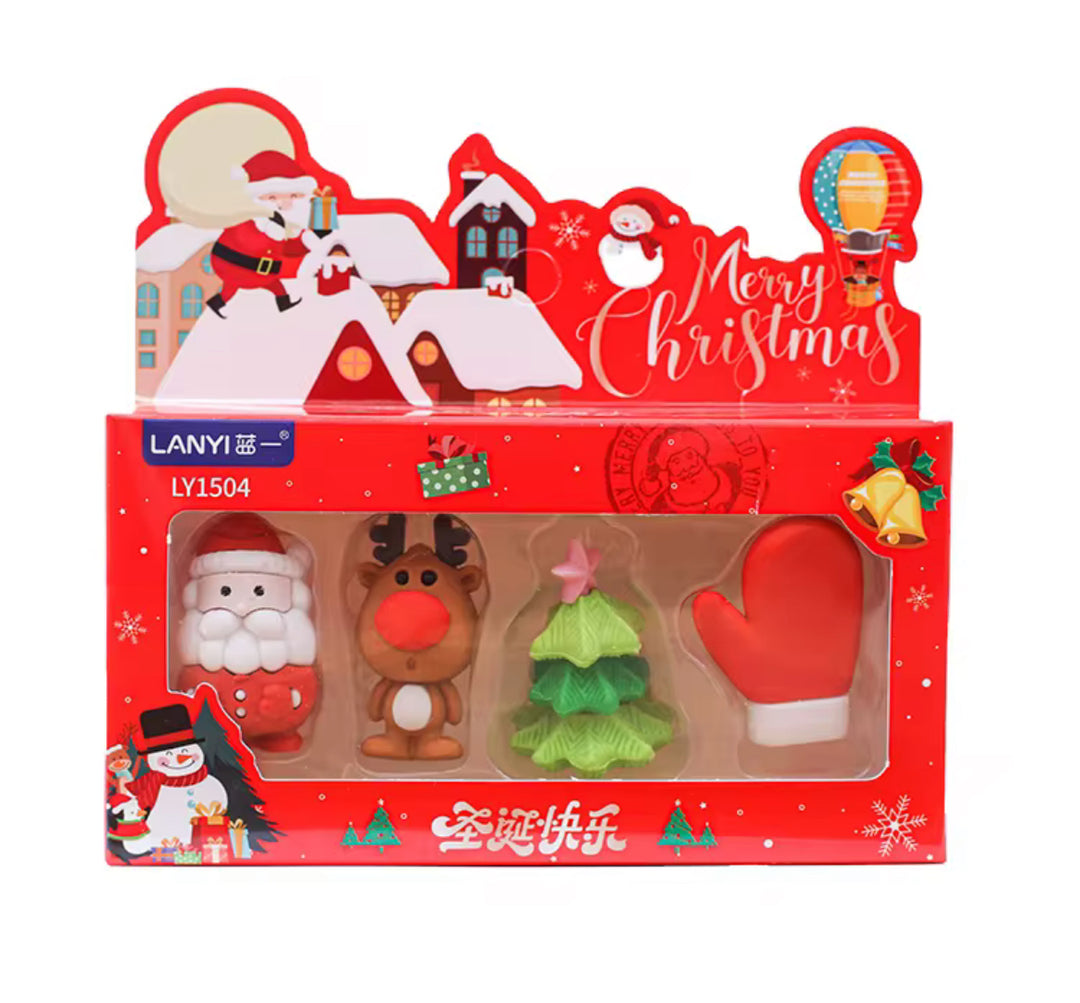 Christmas Character Eraser Gift Set