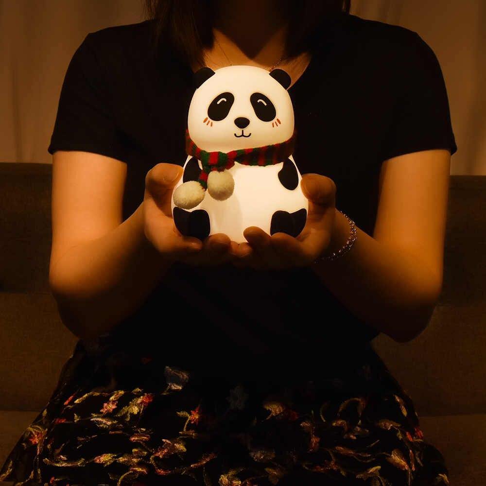 Battery Operated Silicone Panda Night Light Lamp