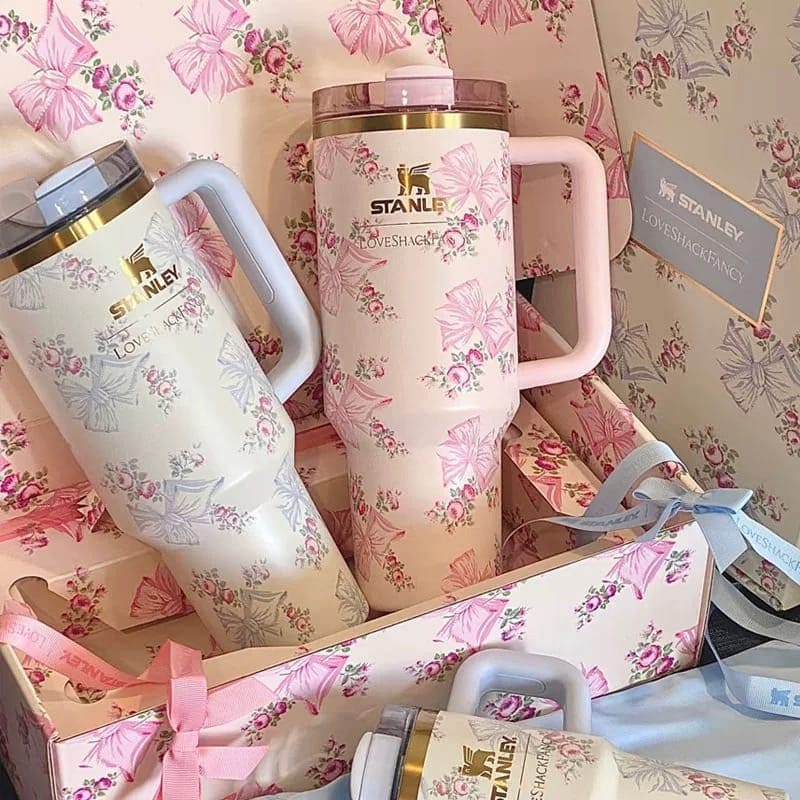 Stanley x Love Shack Fancy – Floral Charm Tumbler with Bow Straw