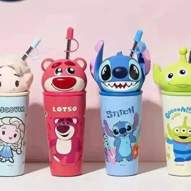 Stitch 3D Lid Tumbler – Cute Sipper Bottle Collection