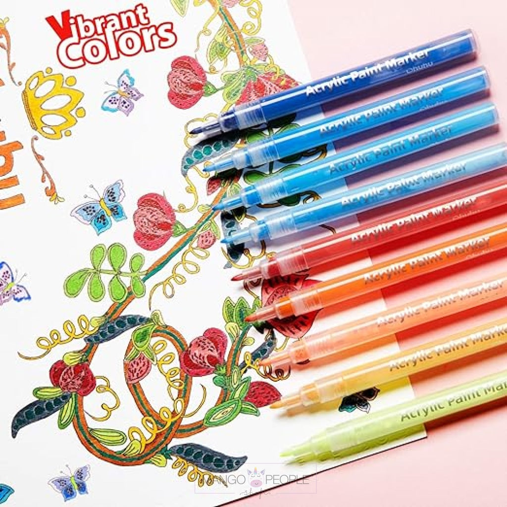 Acrylic Marker Set Of 12 Vibrant Colors Markers And Highlighters