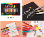 Load image into Gallery viewer, Acrylic Marker Set Of 15 Vibrant Colors - Multicolor Markers And Highlighters