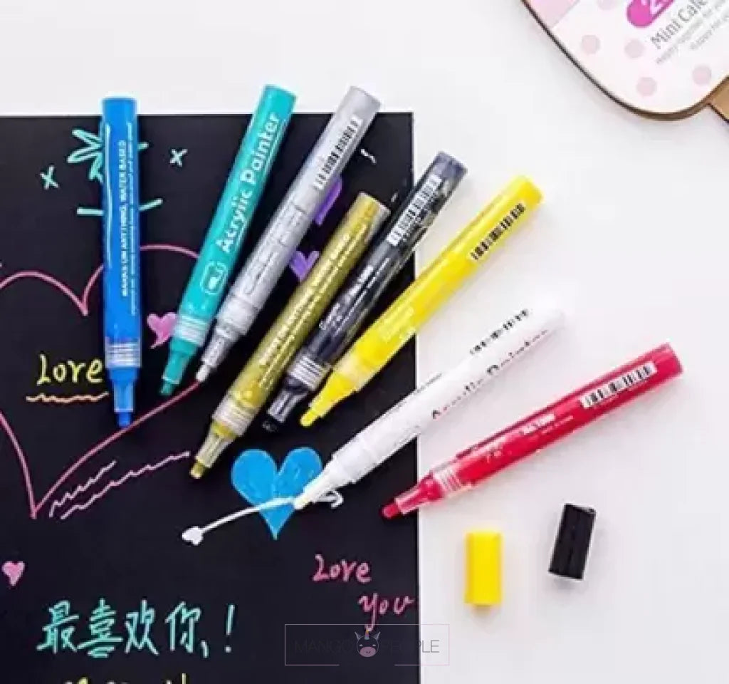 Acrylic Paint Marker Pens For Kids-12 Pcs Multicolor Stationary