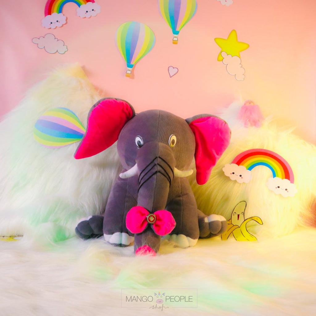 Adorable Grey And Pink Elephant Soft Toy