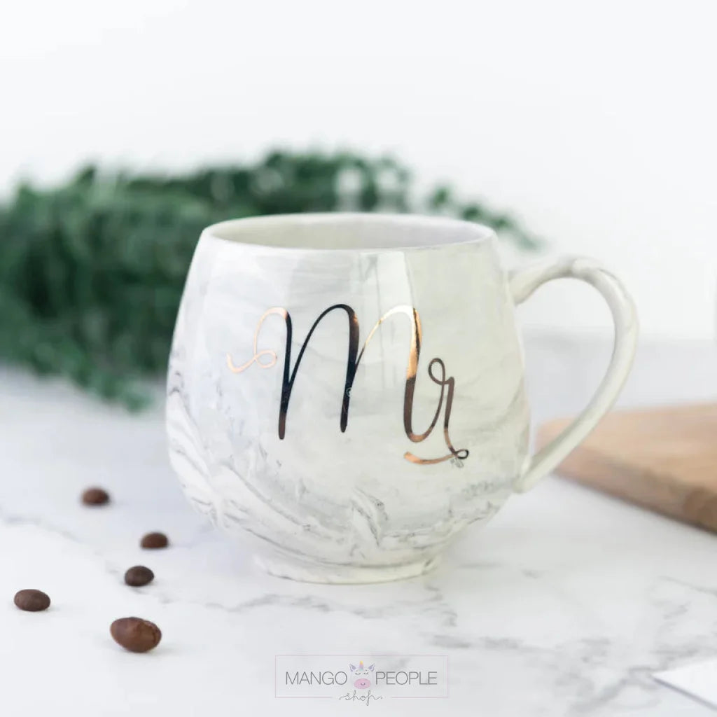 Adorable Mr. And Mrs. Marble Coffee Mug Gift Set