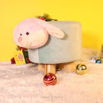 Load image into Gallery viewer, Adorable Kids Soft Seating Stool With Pink And White Rabbit Face Character In Grey Color