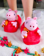 Load image into Gallery viewer, Adult Peppa Pig Plush Slippers - Red Plush Slippers Mango People Local 
