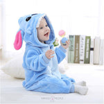 Load image into Gallery viewer, Amiable Stitch Flannel Hooded Romper for Babies Kids Onesie Mango People International 
