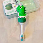 Load image into Gallery viewer, Baby Dino Shape Microfiber Soft Bristles Toothbrush With Travel Case For Kids Age 2+ Kids
