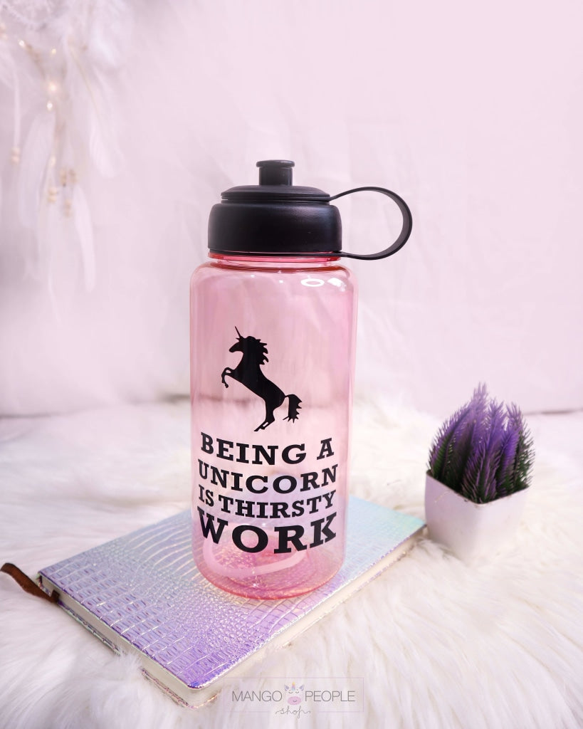 Being A Unicorn Is Thirsty Work Sipper Bottle Sipper Bottle Mango People Local Baby Pink 