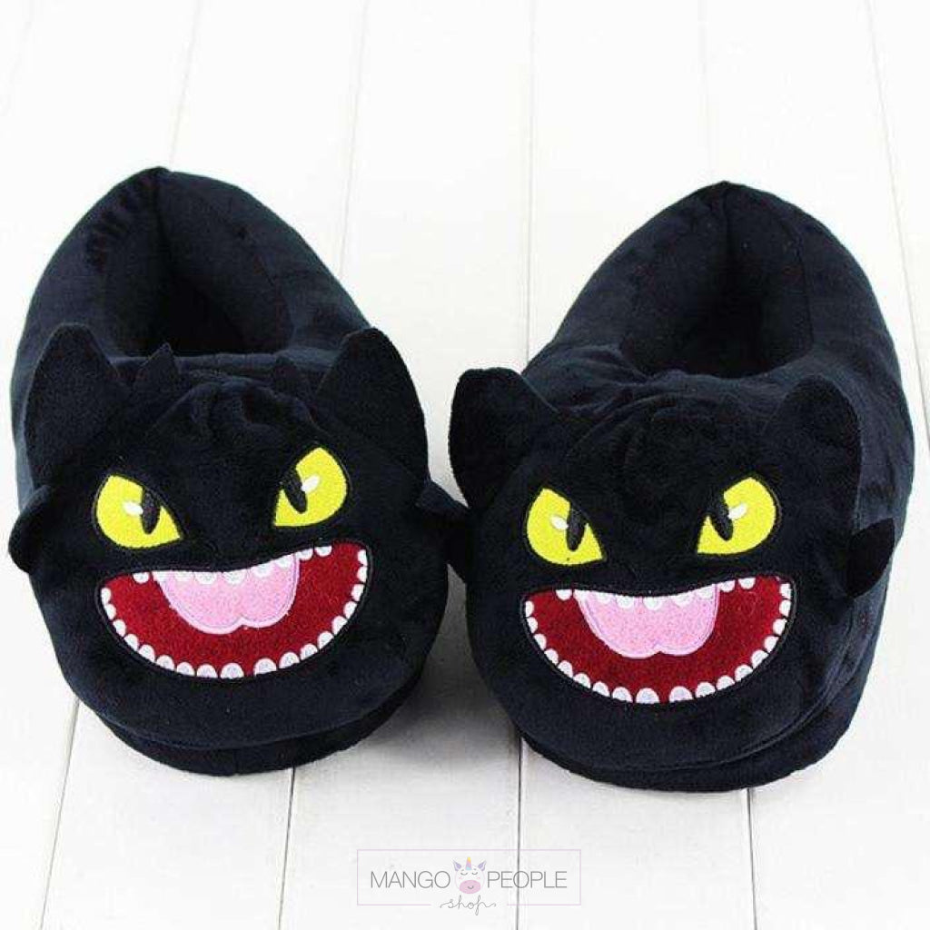 Black Monster Soft Plush Shoe Animal Slippers Shoes