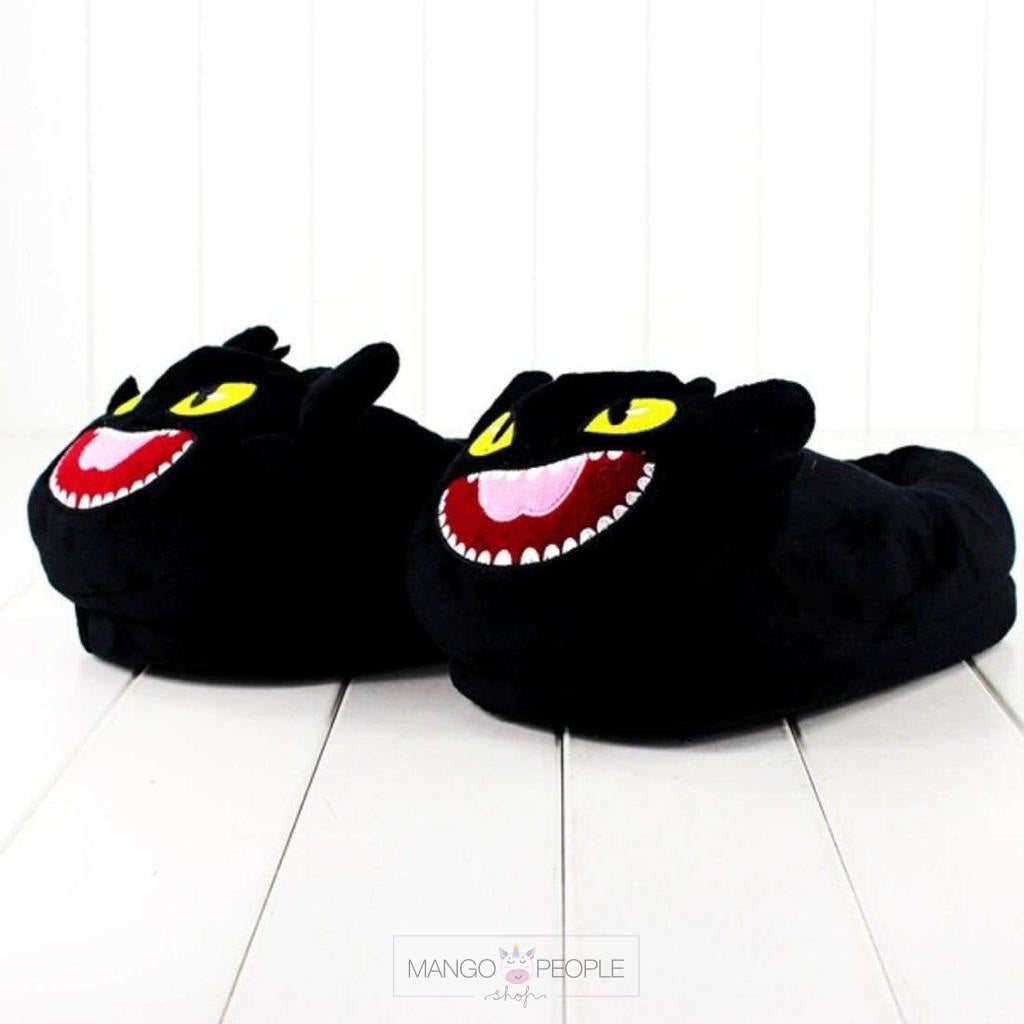 Black Monster Soft Plush Shoe Animal Slippers Shoes
