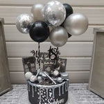 Load image into Gallery viewer, Black-Silver Confetti Balloon Cake Topper Cake Topper Mango People Local 
