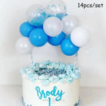 Load image into Gallery viewer, Blue-Silver Confetti Balloon Cake Topper Cake Topper Mango People Local 