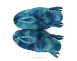 Load image into Gallery viewer, Blue T-Rex Dinosaur Slippers Plush