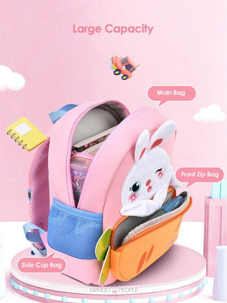 My Carrot Bunny Backpack For Kids With Anti-Lost Rope Design