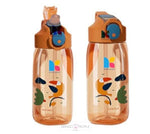 Load image into Gallery viewer, Cartoon Printed Cute Transparent Water Bottle With Sipper For Kids - 550Ml Orange Water Bottles

