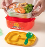 Load image into Gallery viewer, Christmas Theme Stainless Steel Lunch Box With Cutlery For Office And School Use Tiffin
