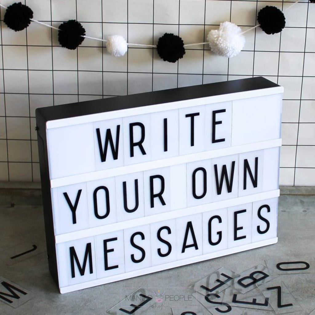 Cinema Lightbox Lamp - Write Your Own Message Table Lamps Mango People Local 