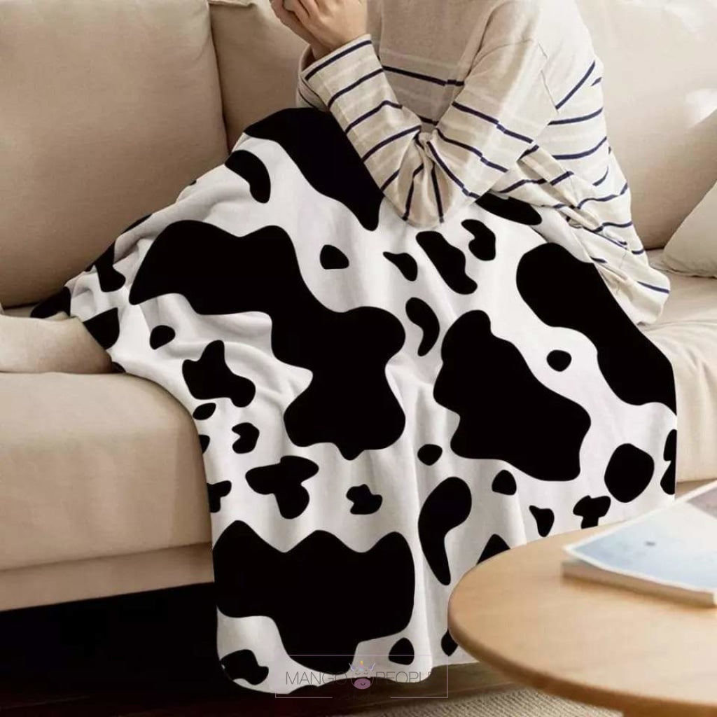 Cow Print Flannel Blanket Blankets Mango People 