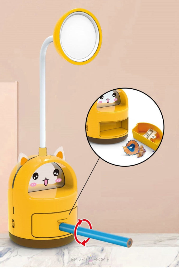 Cute 2 In 1 Animal Design Rechargeable Desk Led Lamp With Sharpener Table
