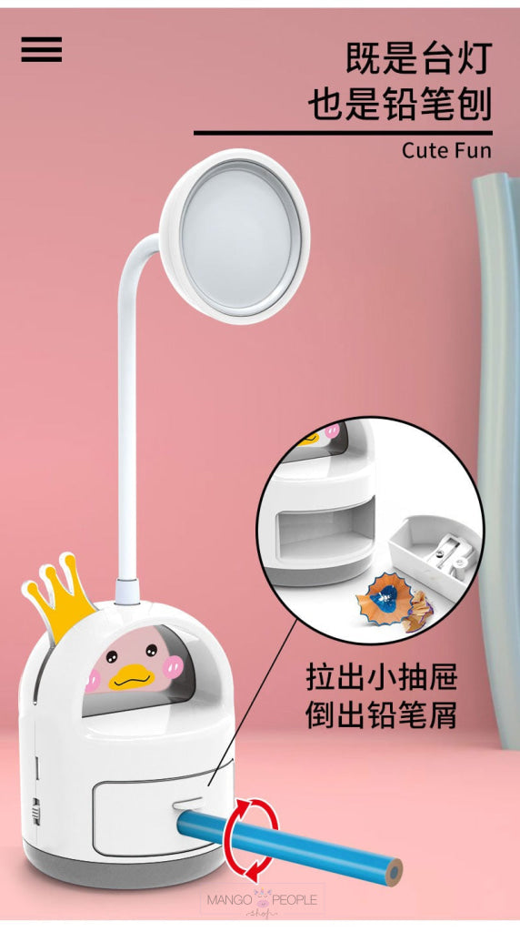 Cute 2 In 1 Animal Design Rechargeable Desk Led Lamp With Sharpener Table
