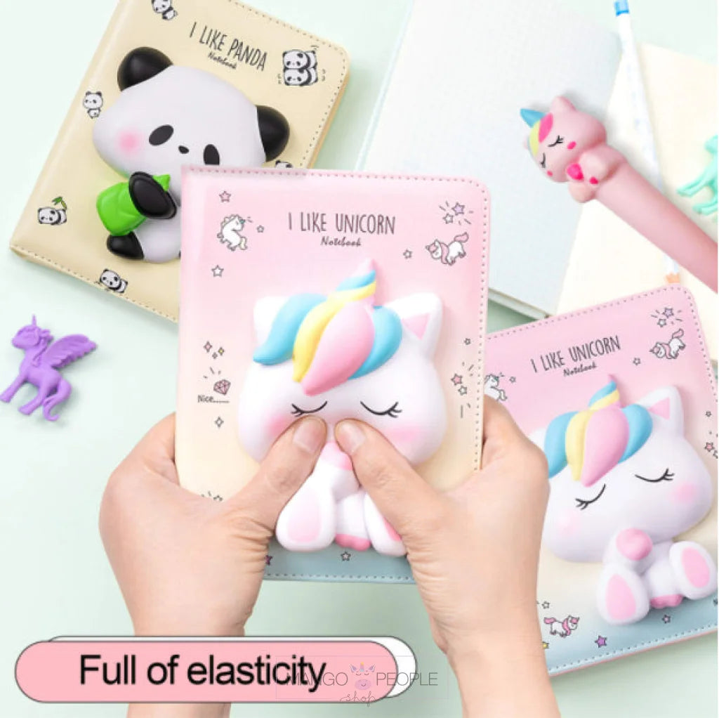 Cute 3D Squishy Unicorn Themed Fancy Notebook 100 Pages Diary