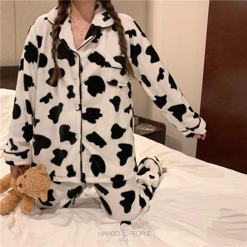 Cute Cow Print Night Suit Pajamas Mango People Factory 