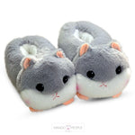 Load image into Gallery viewer, Cute Hamster Plush Slippers Grey
