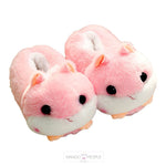 Load image into Gallery viewer, Cute Hamster Plush Slippers Pink
