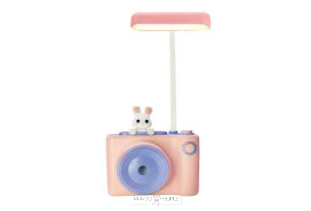 Cute Led Camera Design Study Lamp With Sharpener And Pen Stand Rabbit Stationery