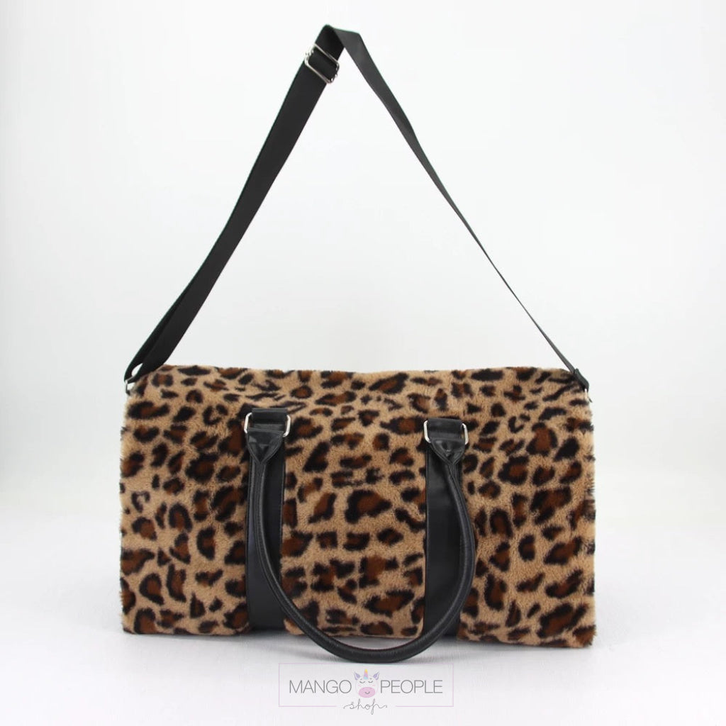 Leopard Faux Fur Duffle Bag